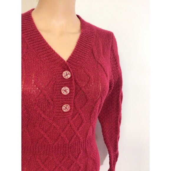 Red Knit Sweater Dress Womens Small - Picture 4 of 9